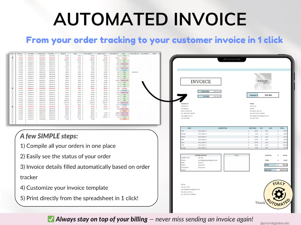 Automated Customer Invoice Generator Screenshot